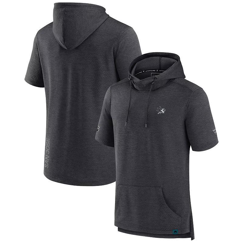 Men's Fanatics Branded Heather Deep Sea Blue Seattle Kraken Authentic Pro Short Sleeve Pullover Hoodie, Size: Small, Krk Blue Product Image