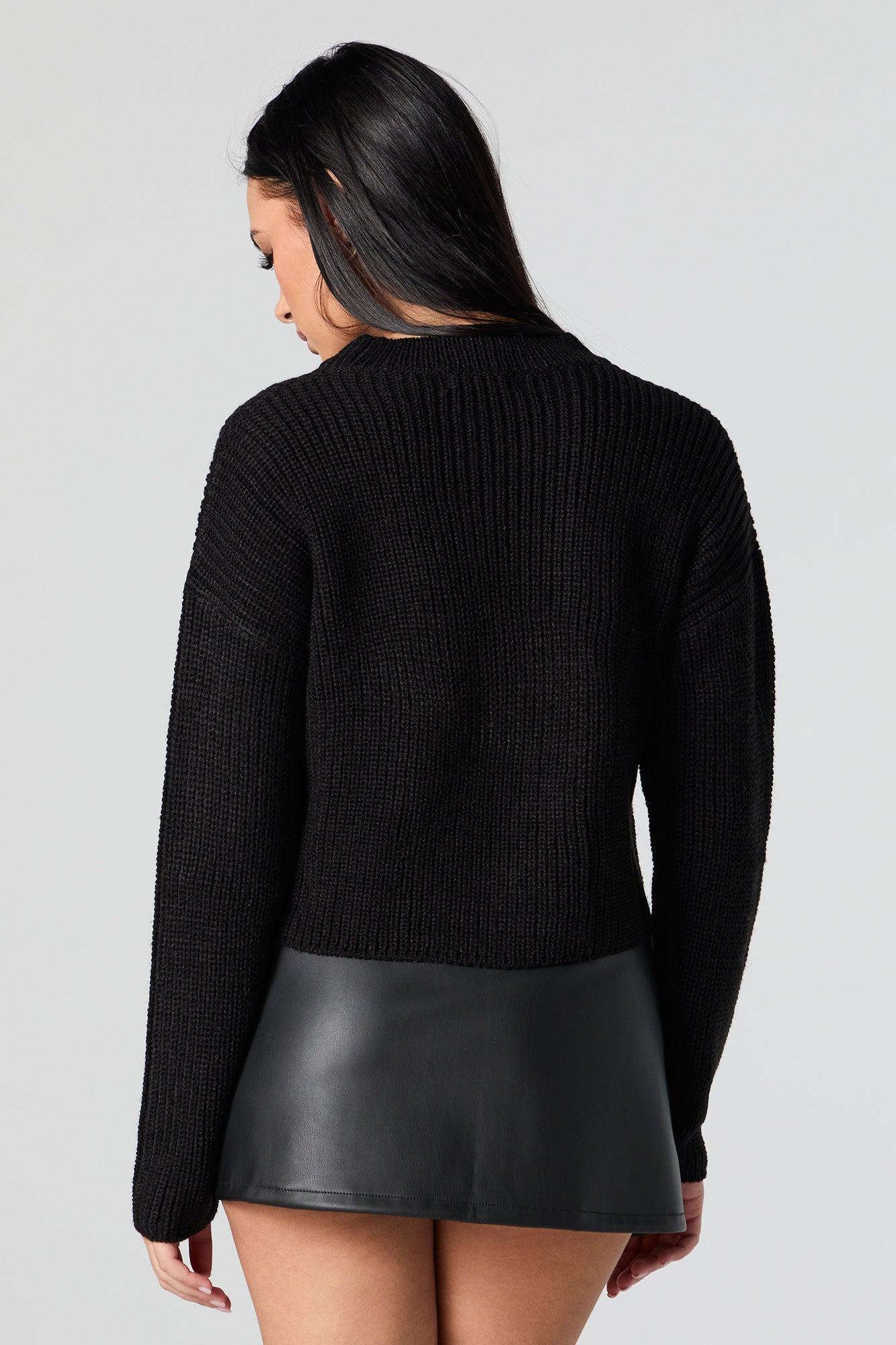 Ribbed Knit Crewneck Skimmer Sweater Female Product Image