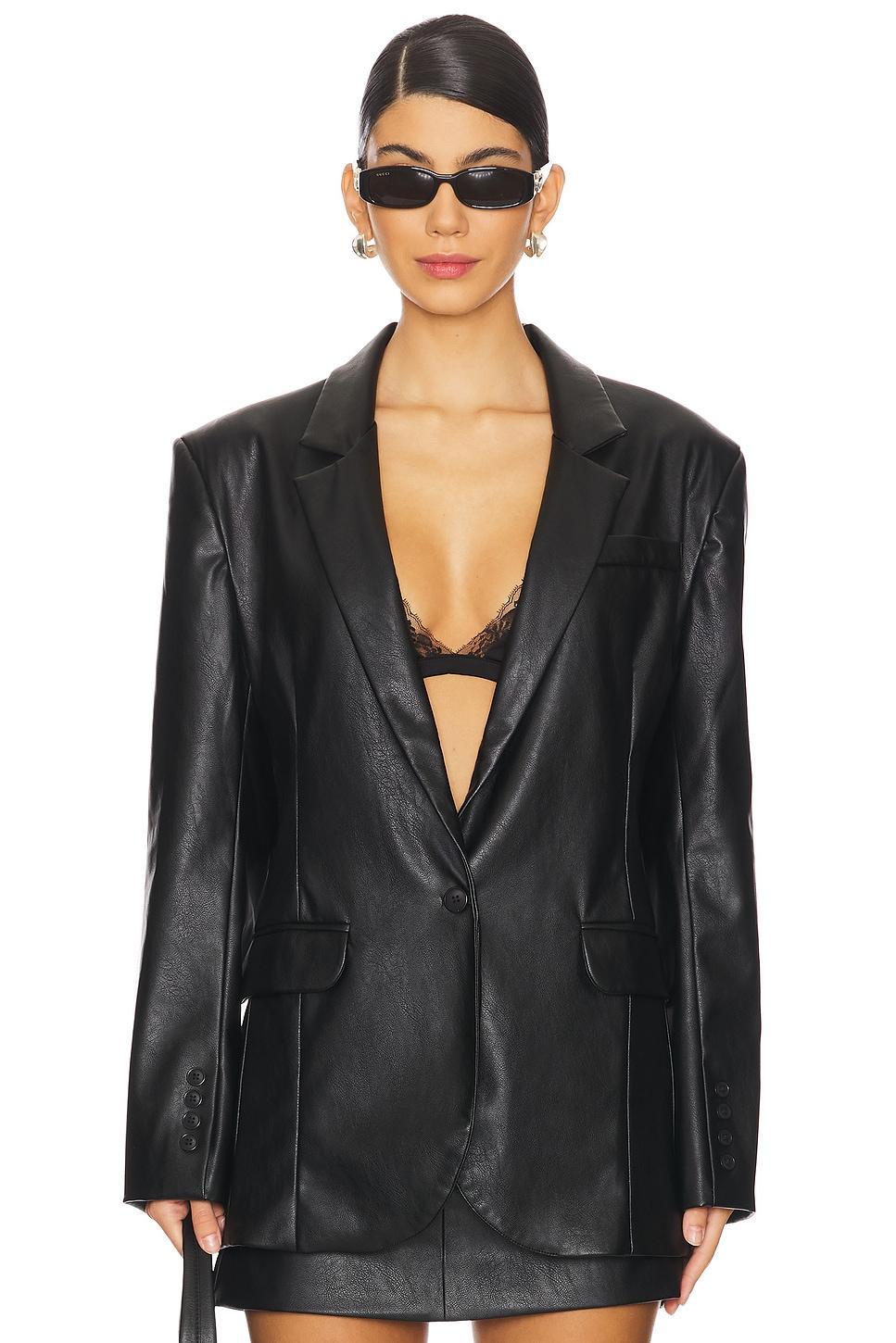 Farrell Faux Leather Blazer NONchalant Label Product Image