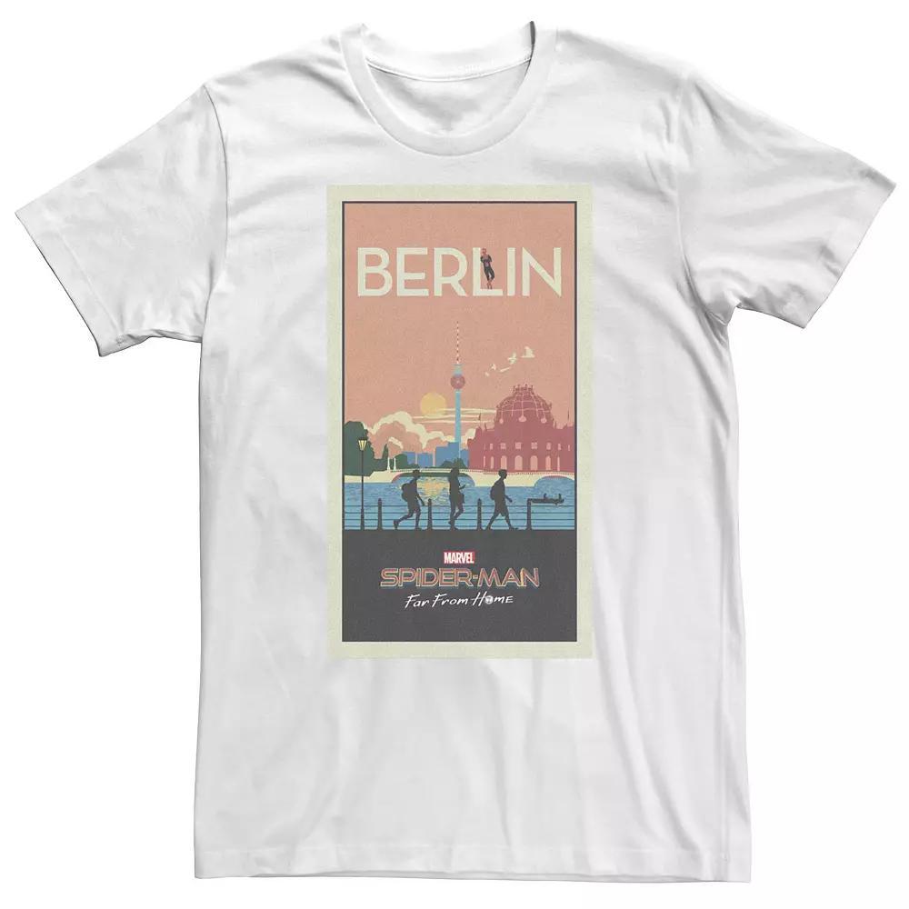 Big & Tall Marvel Spider-Man Far From Home Berlin Abstract Movie Poster Tee, Men's, Size: XL Tall, White Product Image