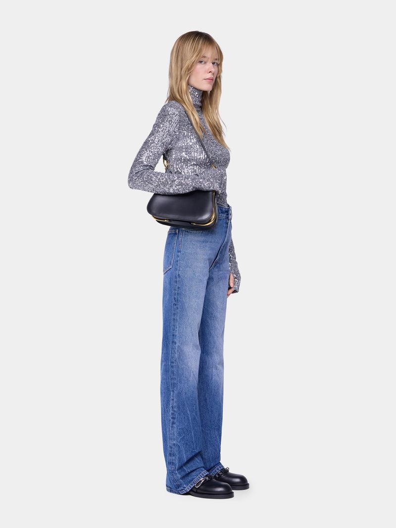 TURTLENECK TOP IN SEQUINS Product Image
