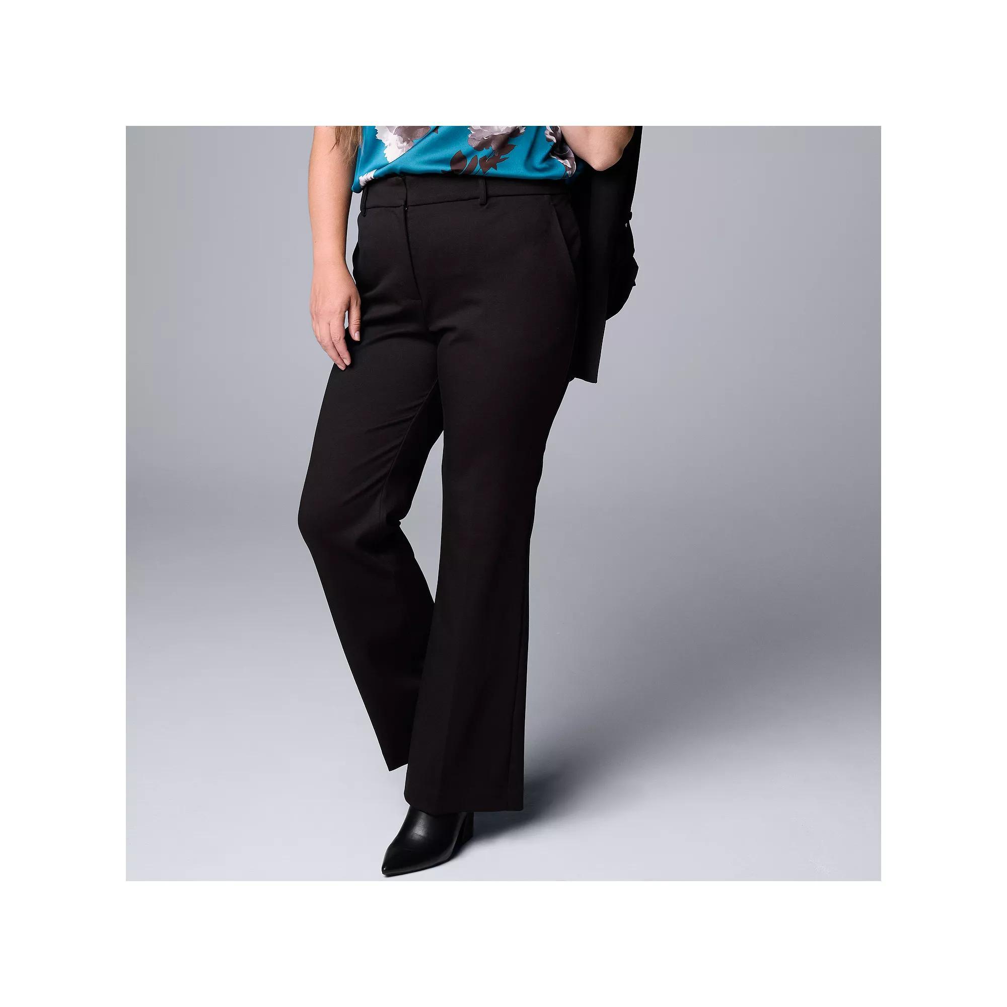 Plus Size Simply Vera Vera Wang High-Rise Flare Trousers, Women's, Size: 16 W, Black Product Image