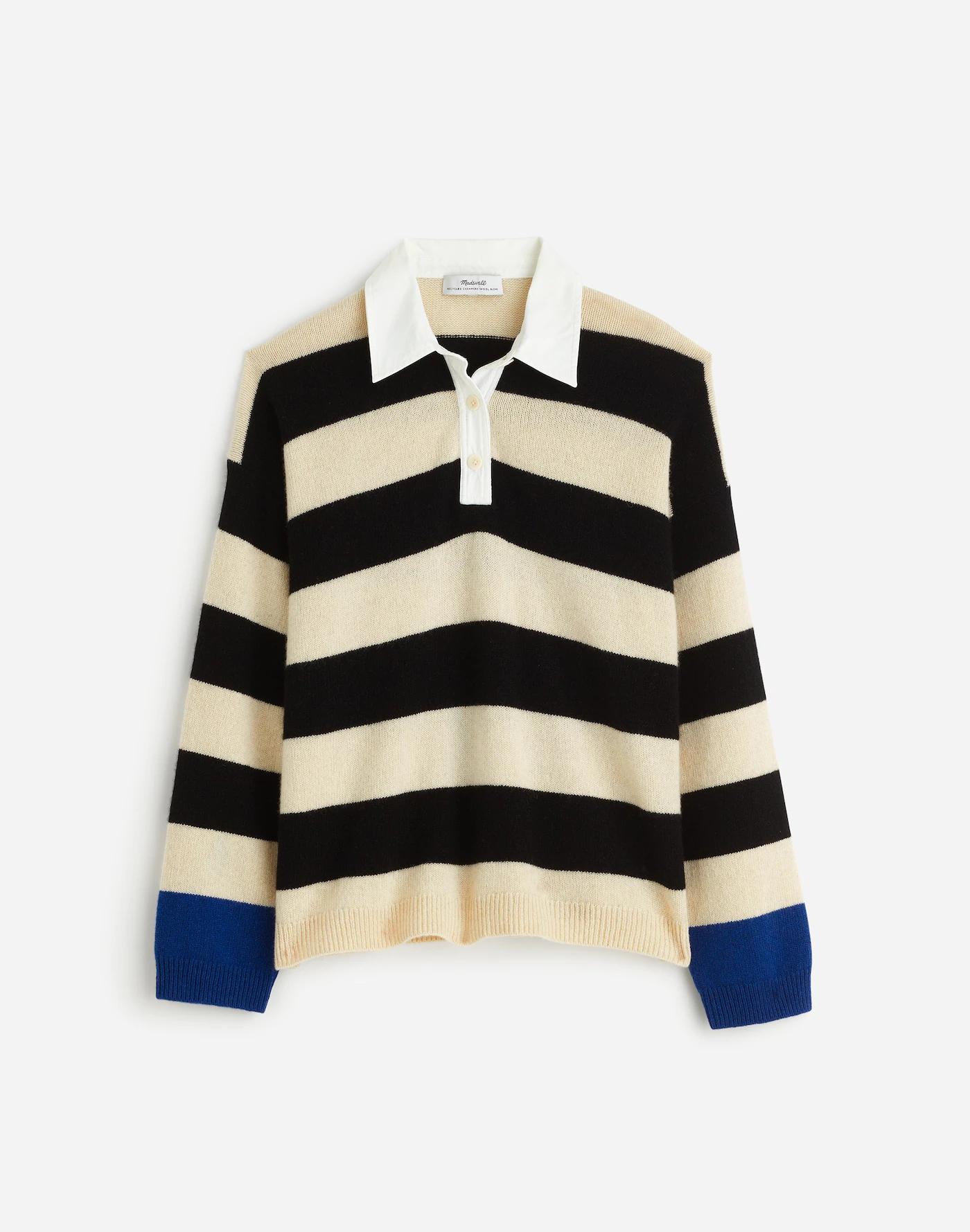 Cashmere-Wool Blend Rugby Sweater Product Image