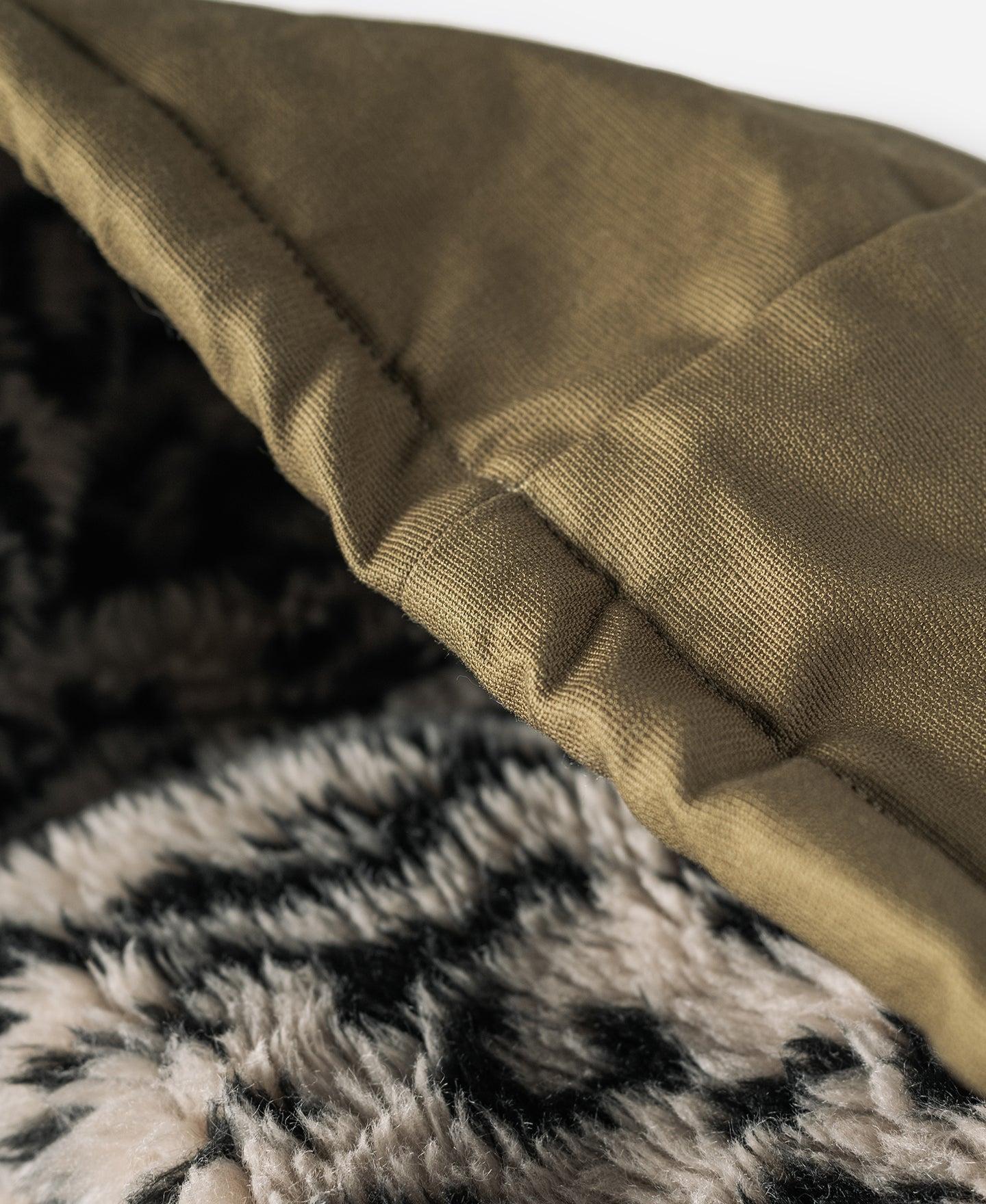 Leopard Print Reversible Deck Jacket - Khaki Product Image