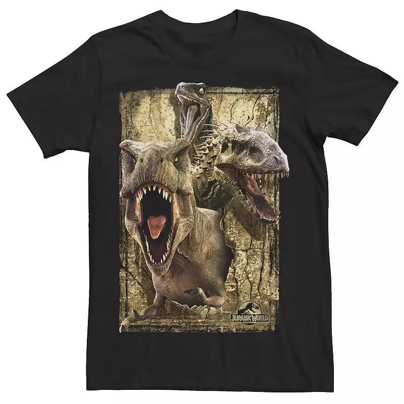 Men's Jurassic World Killer Dinosaur Collage Tee, Size: 3XL, Grey Heather Product Image