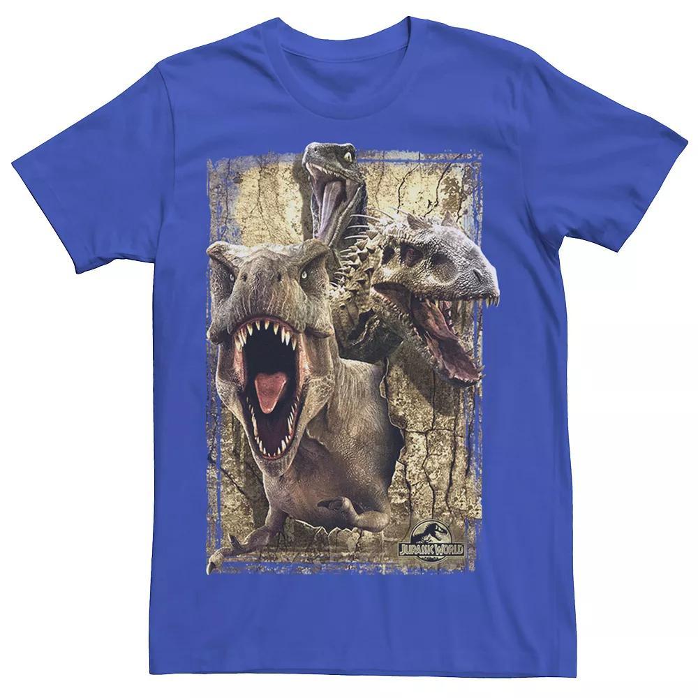 Men's Jurassic World Killer Dinosaur Collage Tee, Size: 3XL, Red Product Image