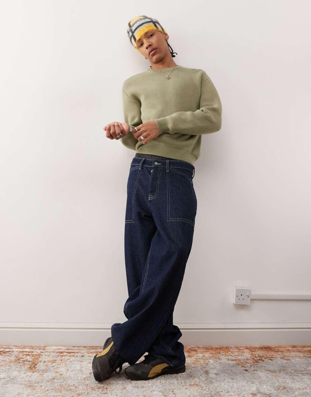 Weekday Emilio sweater in khaki Product Image