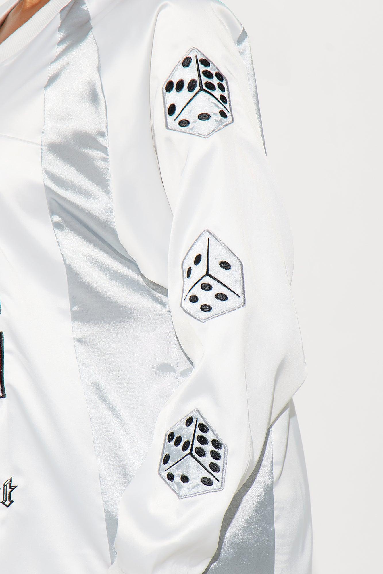 Take A Chance Jersey Top - White Product Image