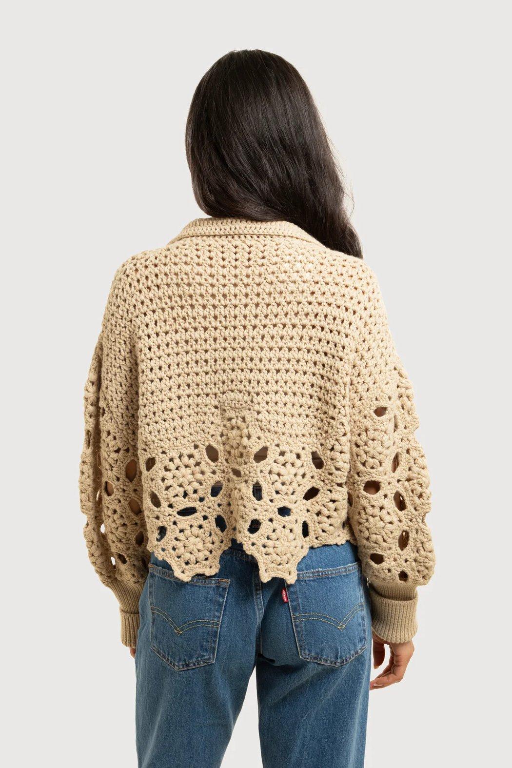 Crochet Collared Pullover Product Image