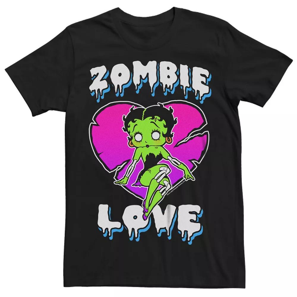 Big & Tall Betty Boop Zombie Love Fluorescent Colors Graphic Tee, Men's, Size: 4XL Tall, Black Product Image