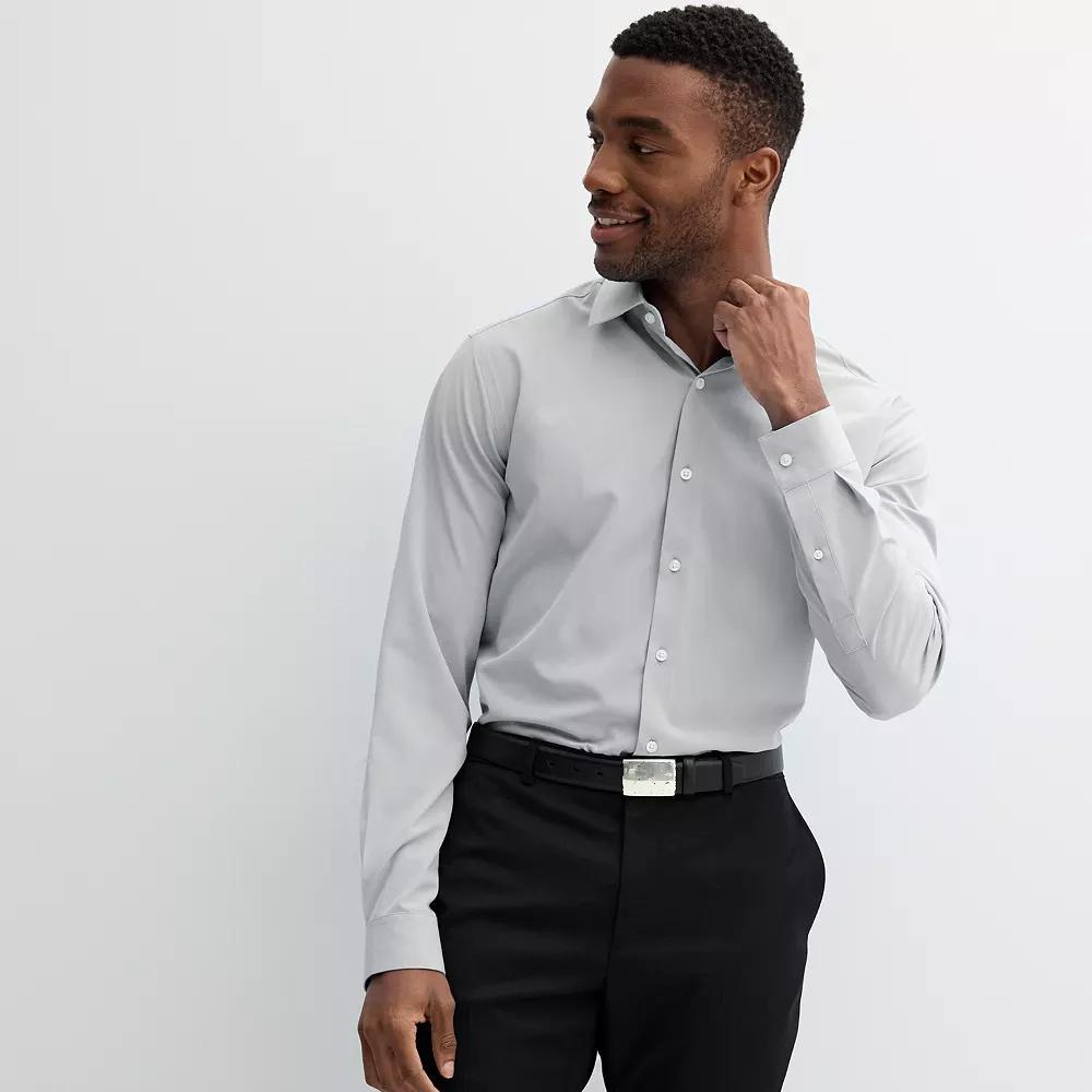 Men's Apt. 9® Performance Regular-Fit Wrinkle Resistant Dress Shirt, Size: Medium-34/35, Black Solid Product Image