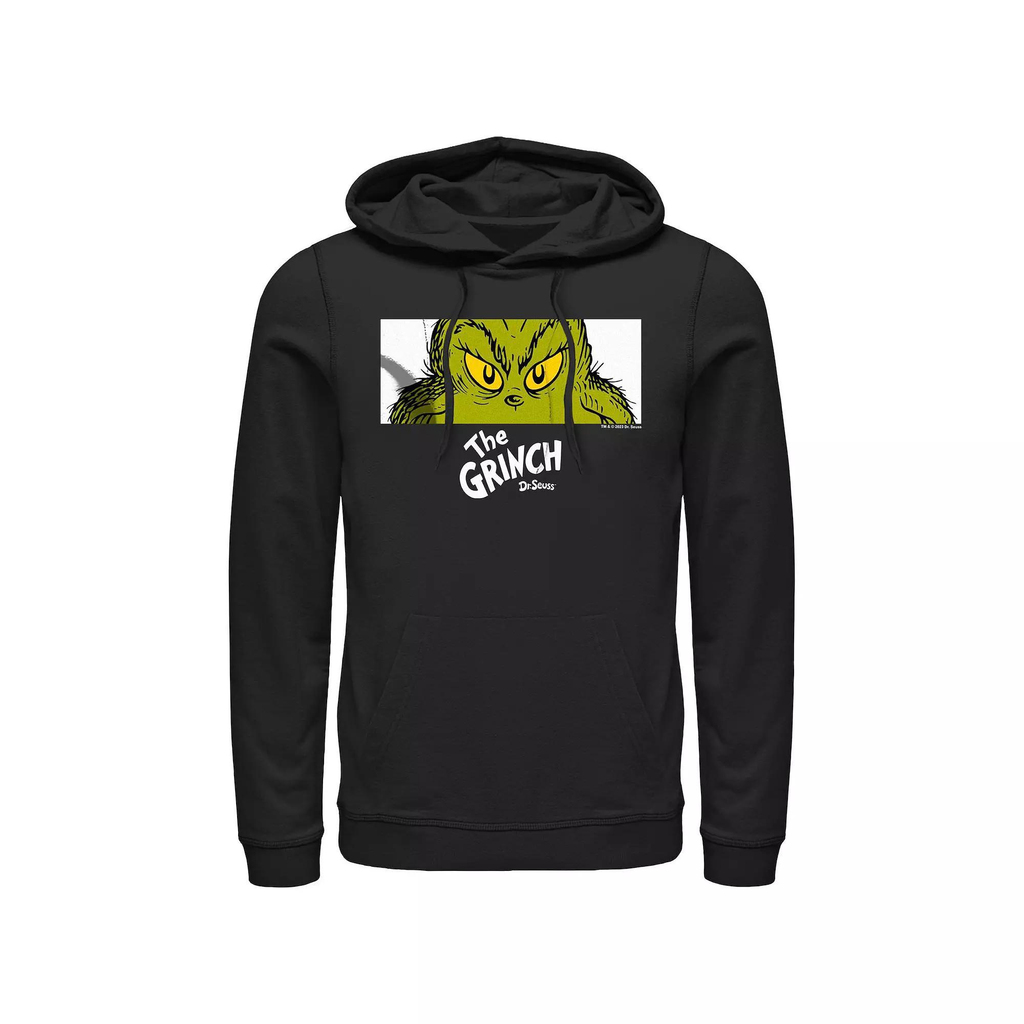 Big & Tall Dr. Seuss Grinch Naughty Eyes Graphic Hoodie, Men's, Size: Small, Black Product Image
