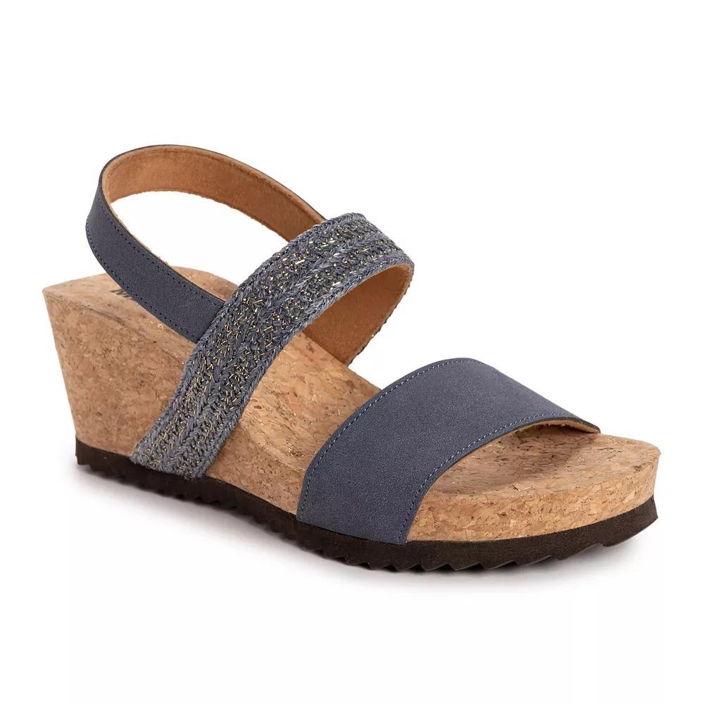 MUK LUKS Wendy Women's Wedge Sandals, Size: 8, Blue Product Image