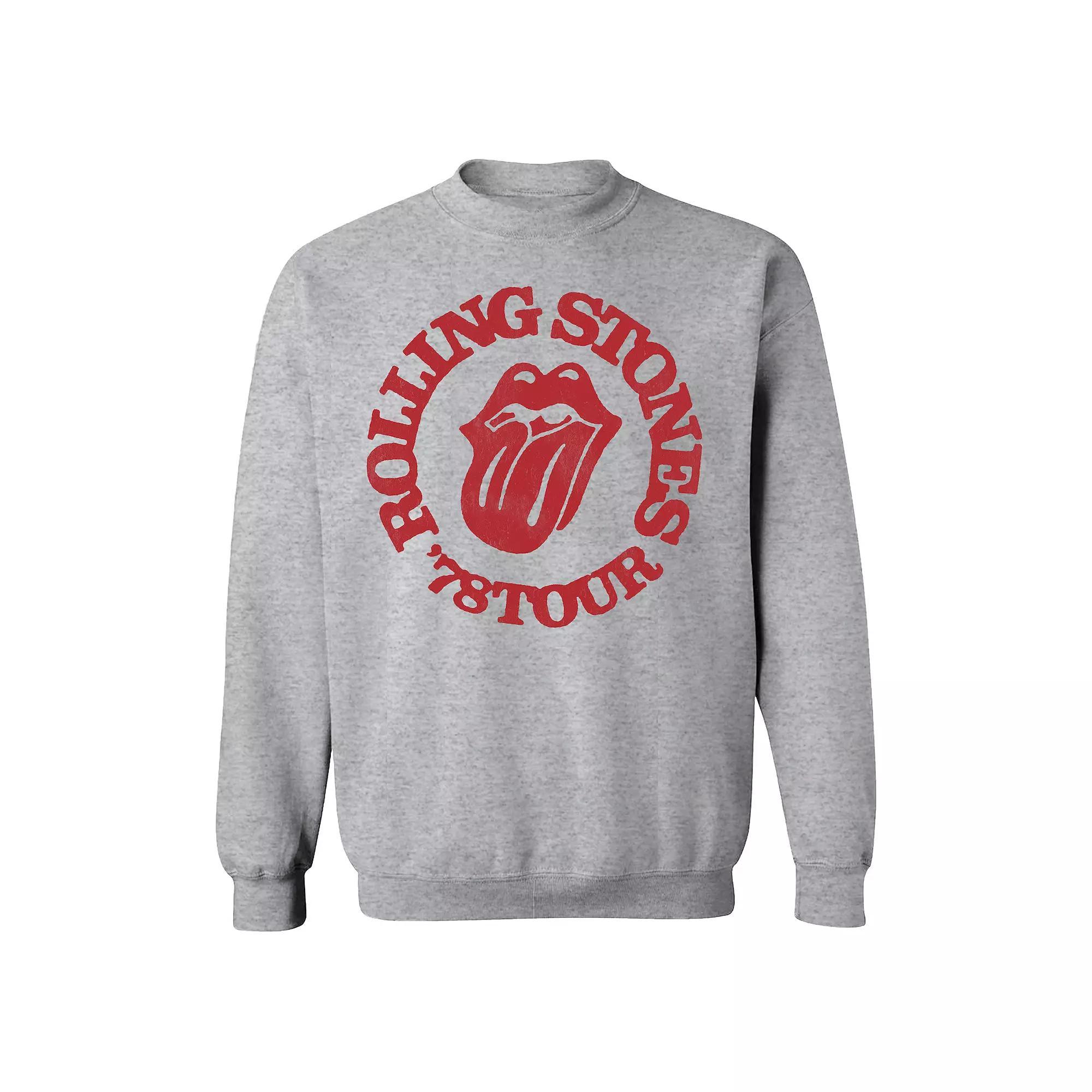 Men's Rolling Stones 78 Tour Circle Sweatshirt, Size: Small, Sport Gray Product Image