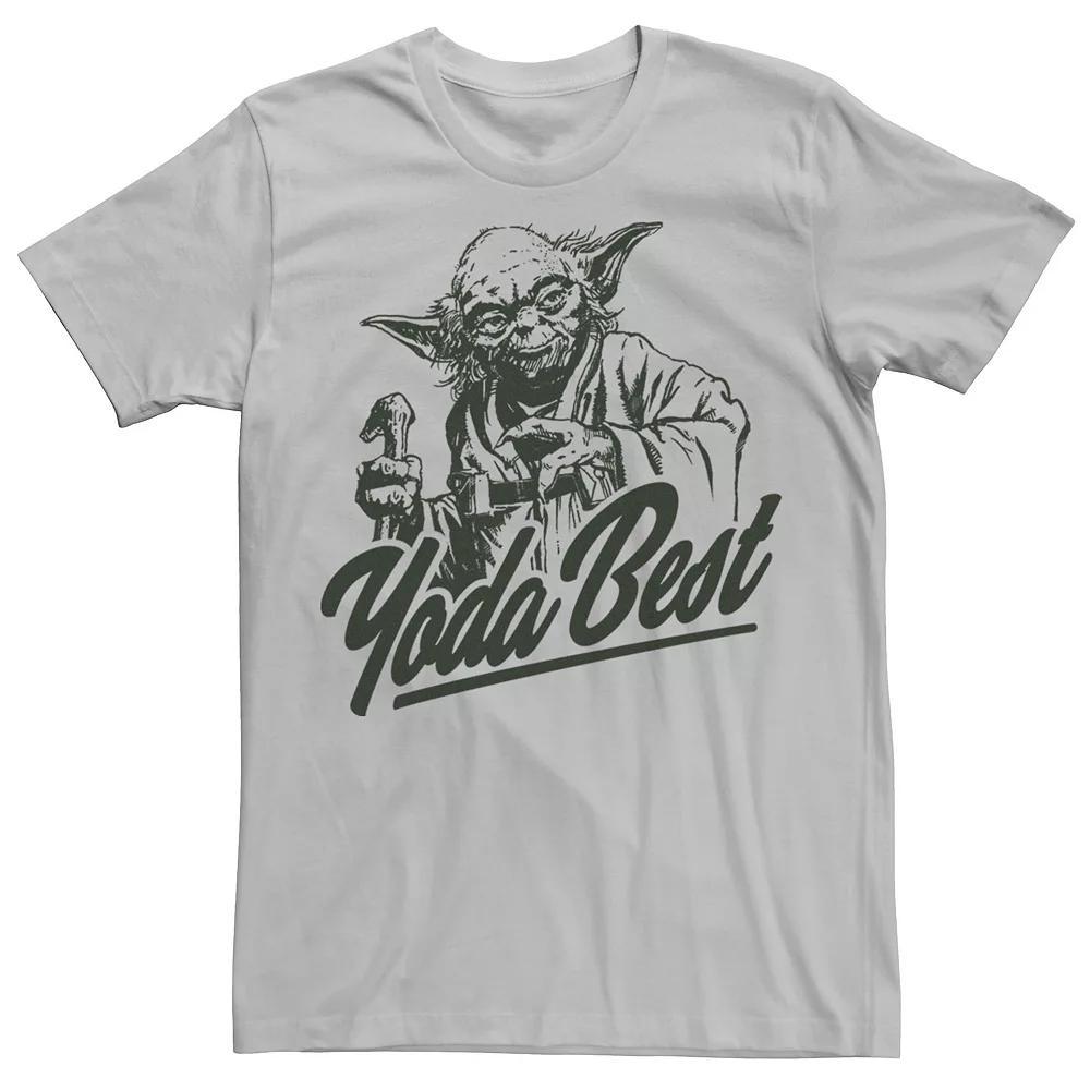 Men's Star Wars "Yoda Best" Portrait Graphic Tee, Size: XXL, Silver Product Image