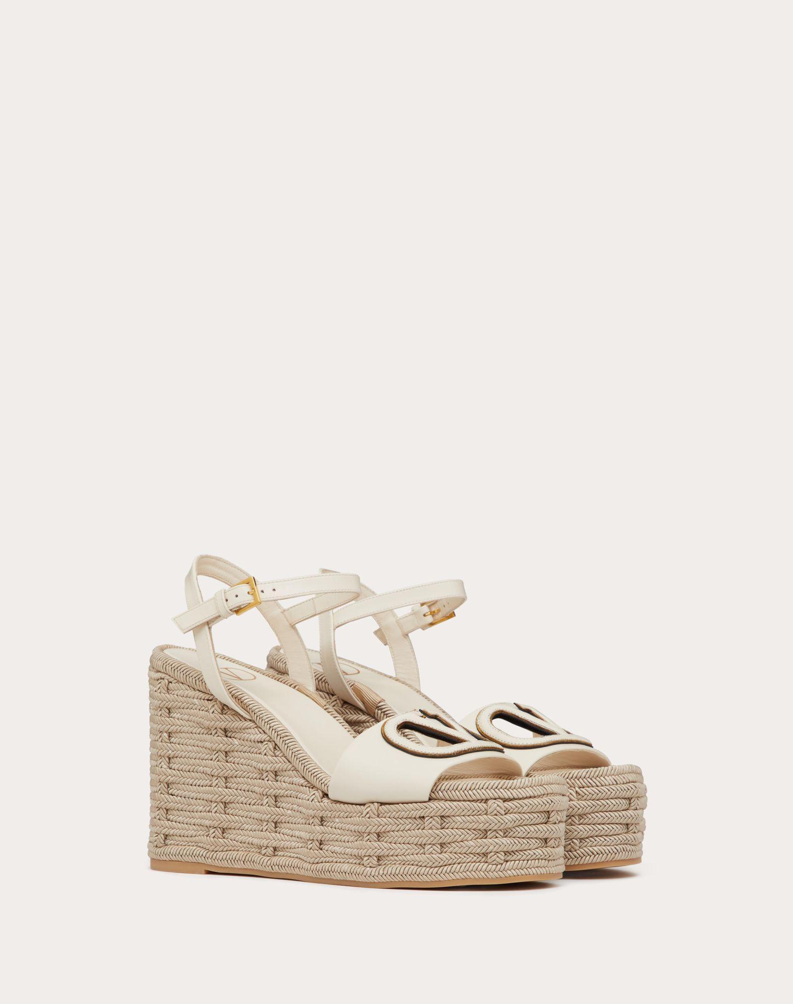 VLOGO CALFSKIN CUT-OUT WEDGE SANDAL 110MM Product Image