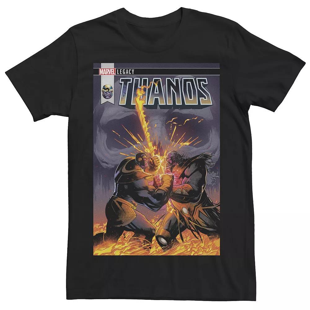 Men's Marvel Thanos Battle Comic Cover Graphic Tee, Size: XL, Black Product Image