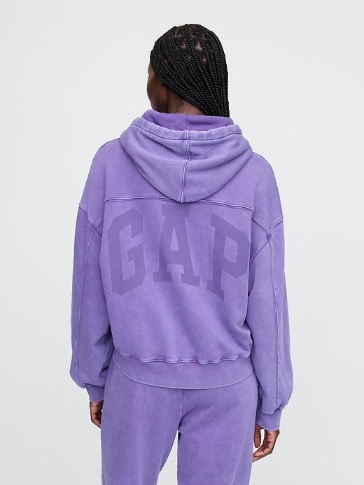 VintageSoft Arch Logo Cropped Hoodie Product Image
