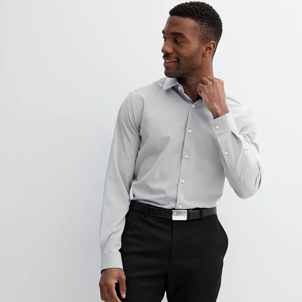 Men's Apt. 9® Performance Regular-Fit Wrinkle Resistant Dress Shirt, Size: Medium-34/35, Black Solid Product Image