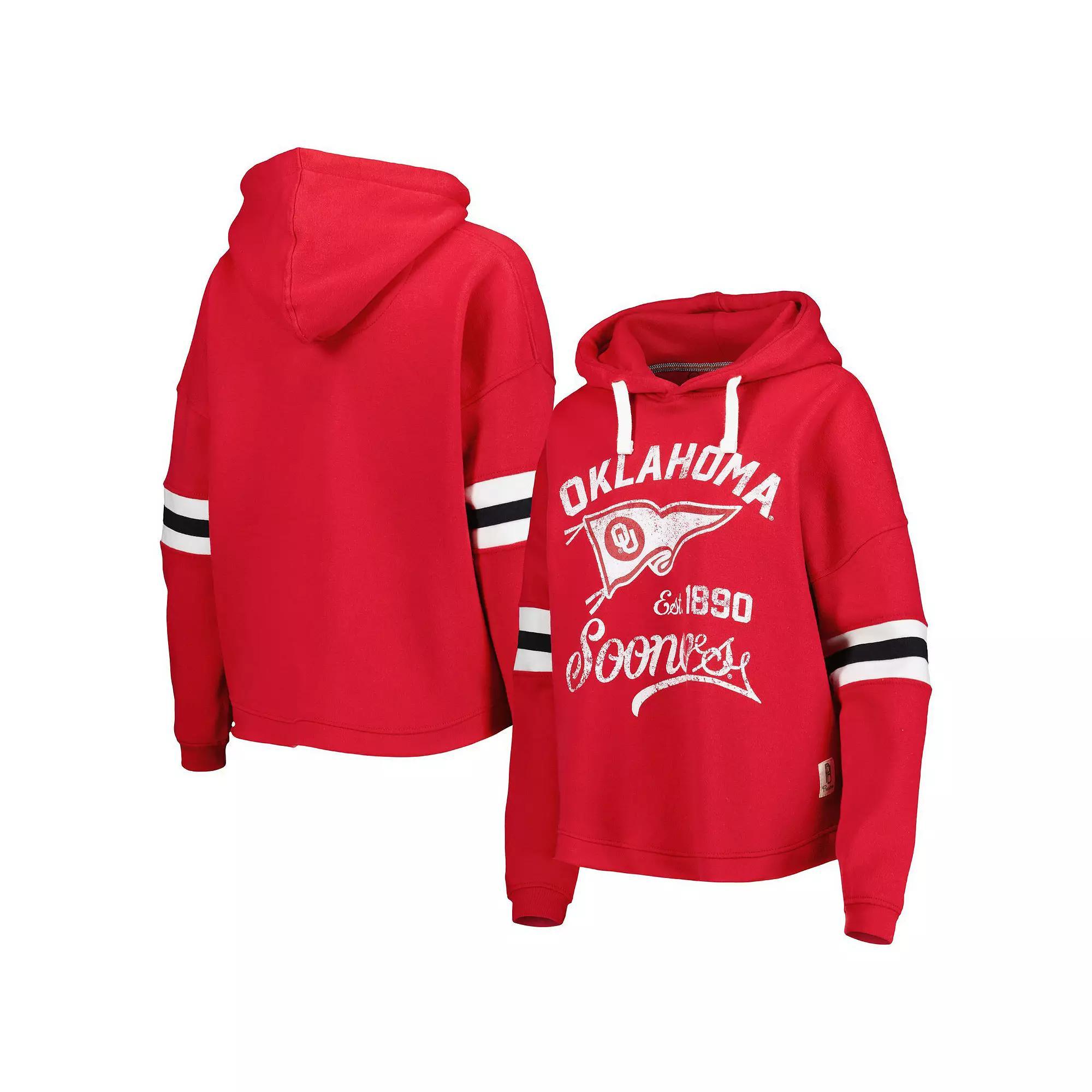 Women's Pressbox Crimson Oklahoma Sooners Super Pennant Pullover Hoodie, Size: Medium, Red Product Image