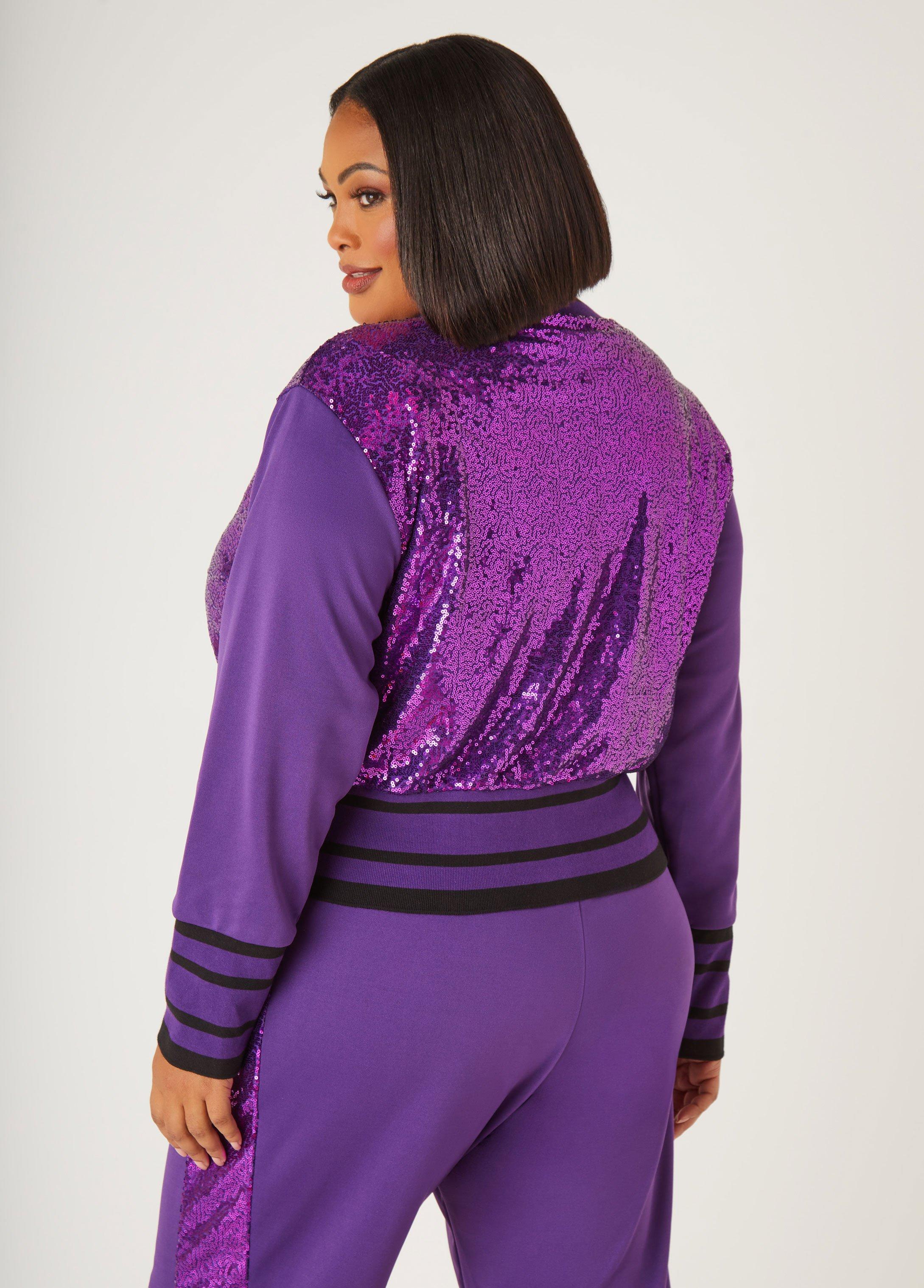 Striped Sequined Track Jacket Product Image