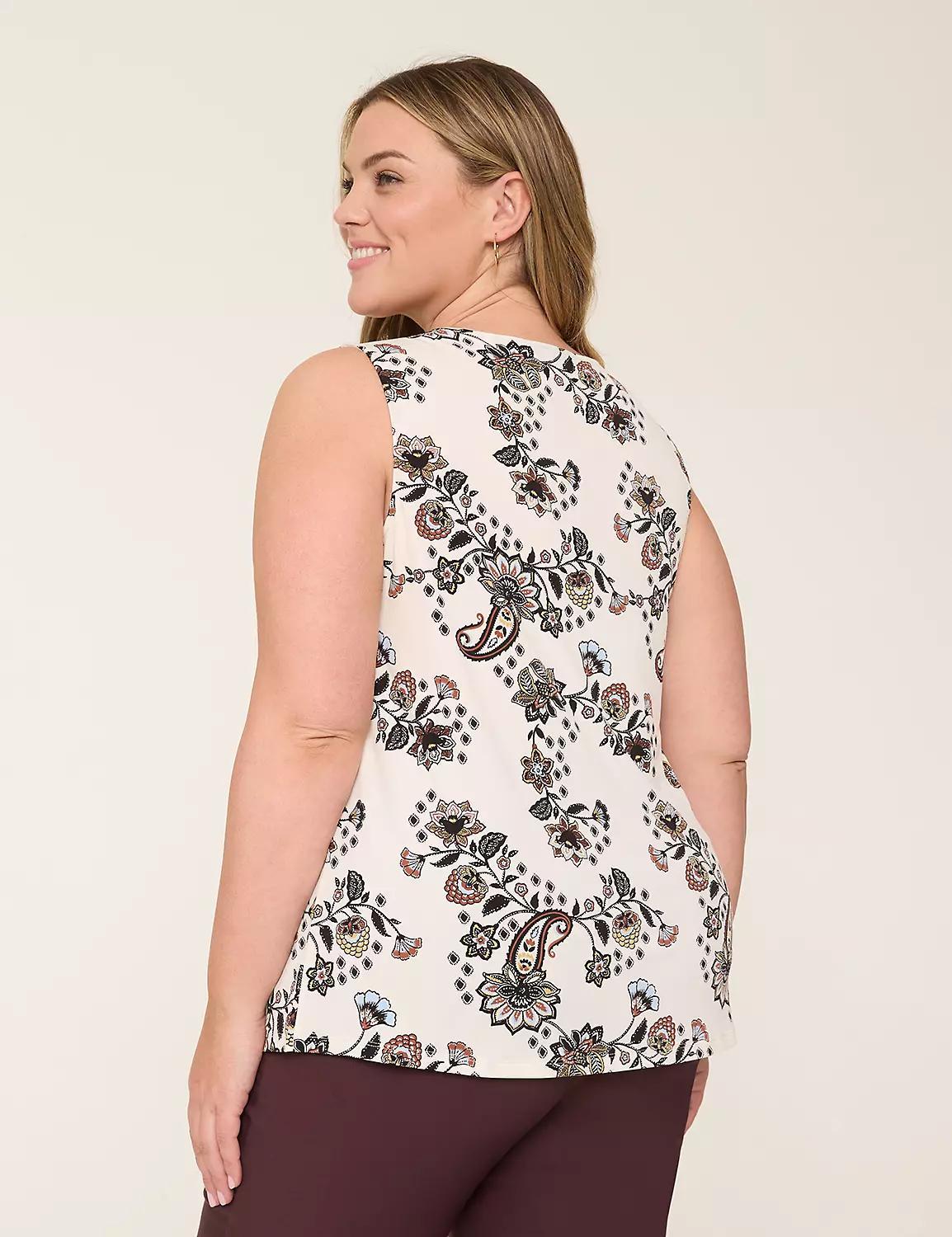 Swing Sleeveless Pleat-Front Top Product Image
