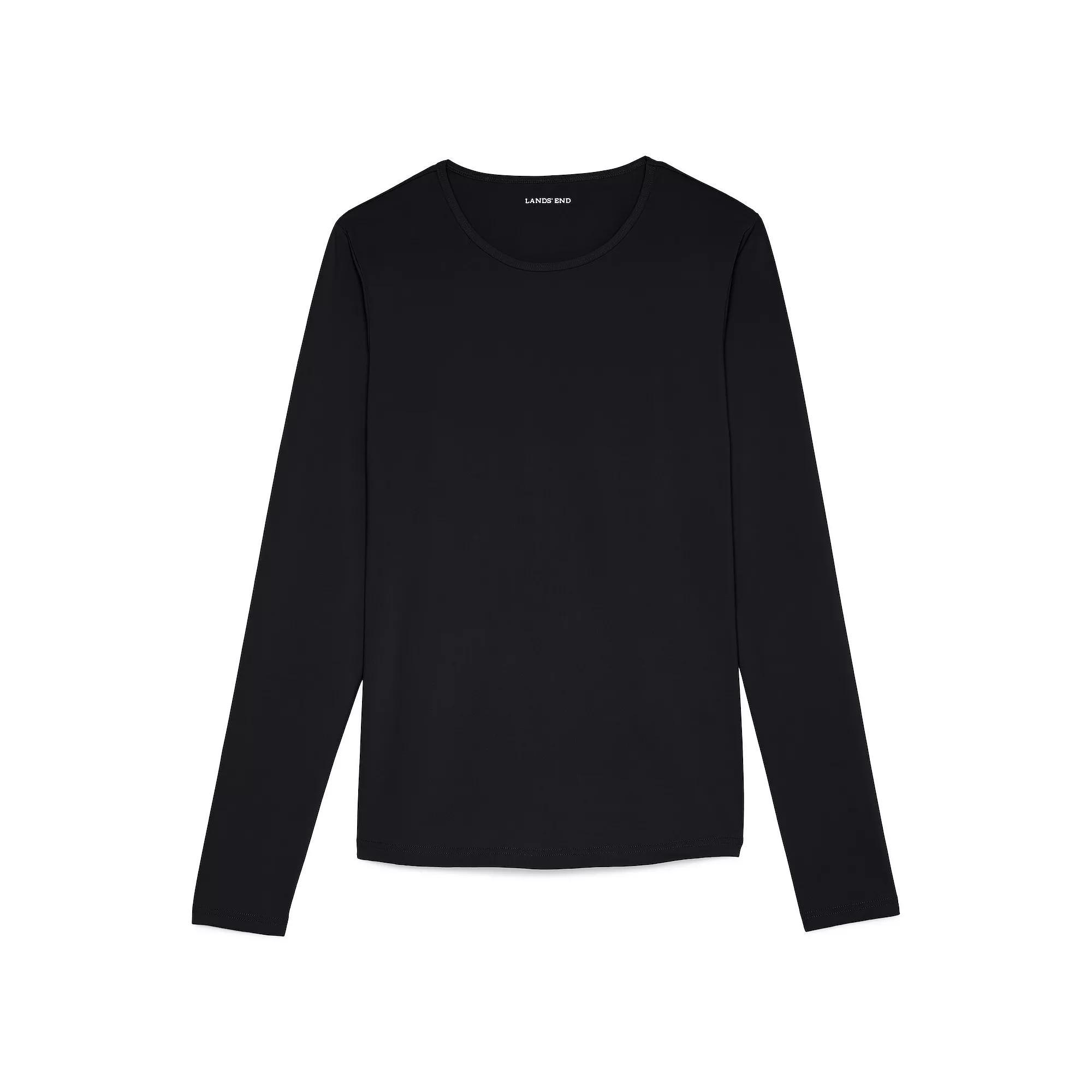 Plus Size Lands' End UPF 50 Long Sleeve Rash Guard, Women's, Size: 2XL, Black Product Image