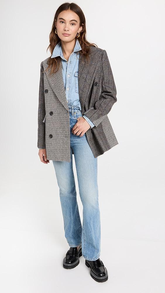 Avec Les Filles Mixed Plaid Double Breasted Blazer | Shopbop Product Image