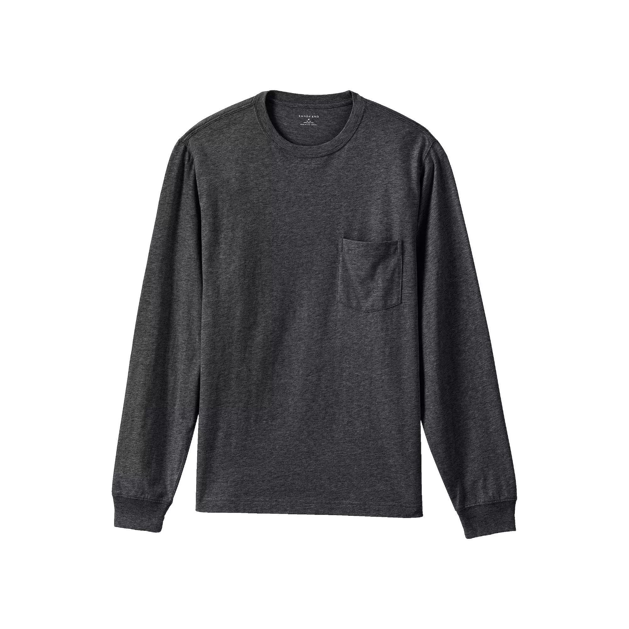 Men's Lands' End Super-T Pocket Tee, Size: XL, Blue Grey Product Image