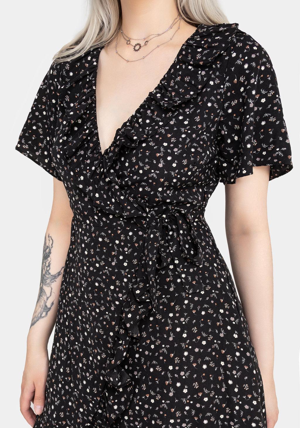 Moonseed Wrap Ruffle Dress Product Image