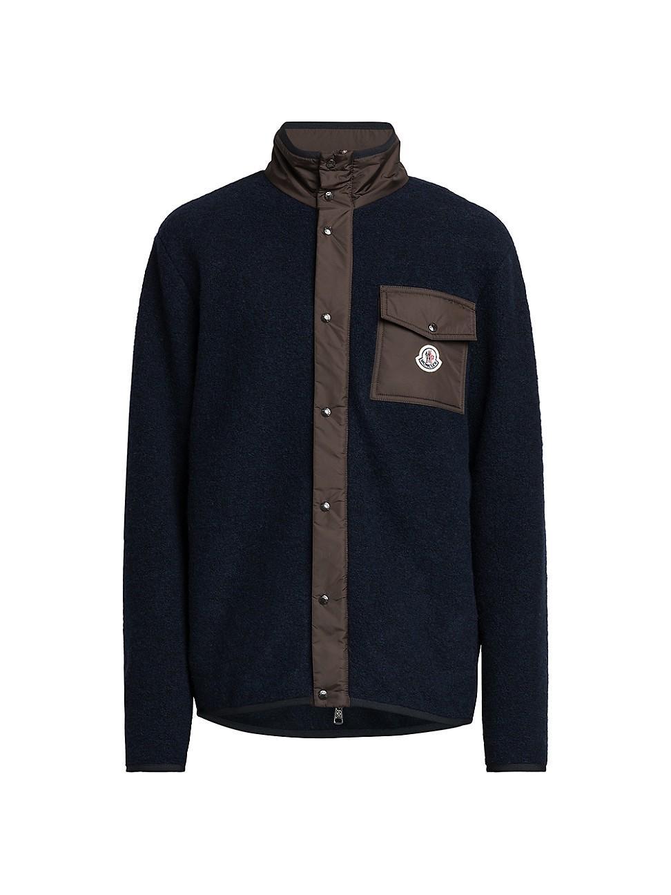 Mens Contrast-Trim Fleece Jacket Product Image