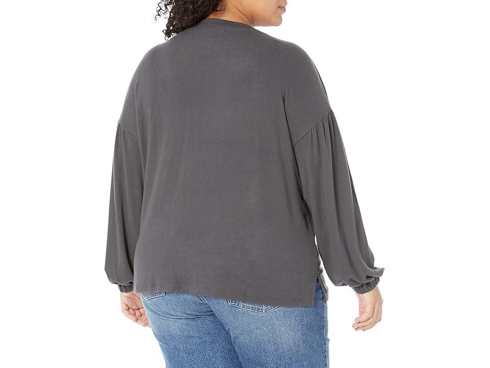 Madewell Plus Cider Long Sleeve Tee (Coal) Women's T Shirt Product Image
