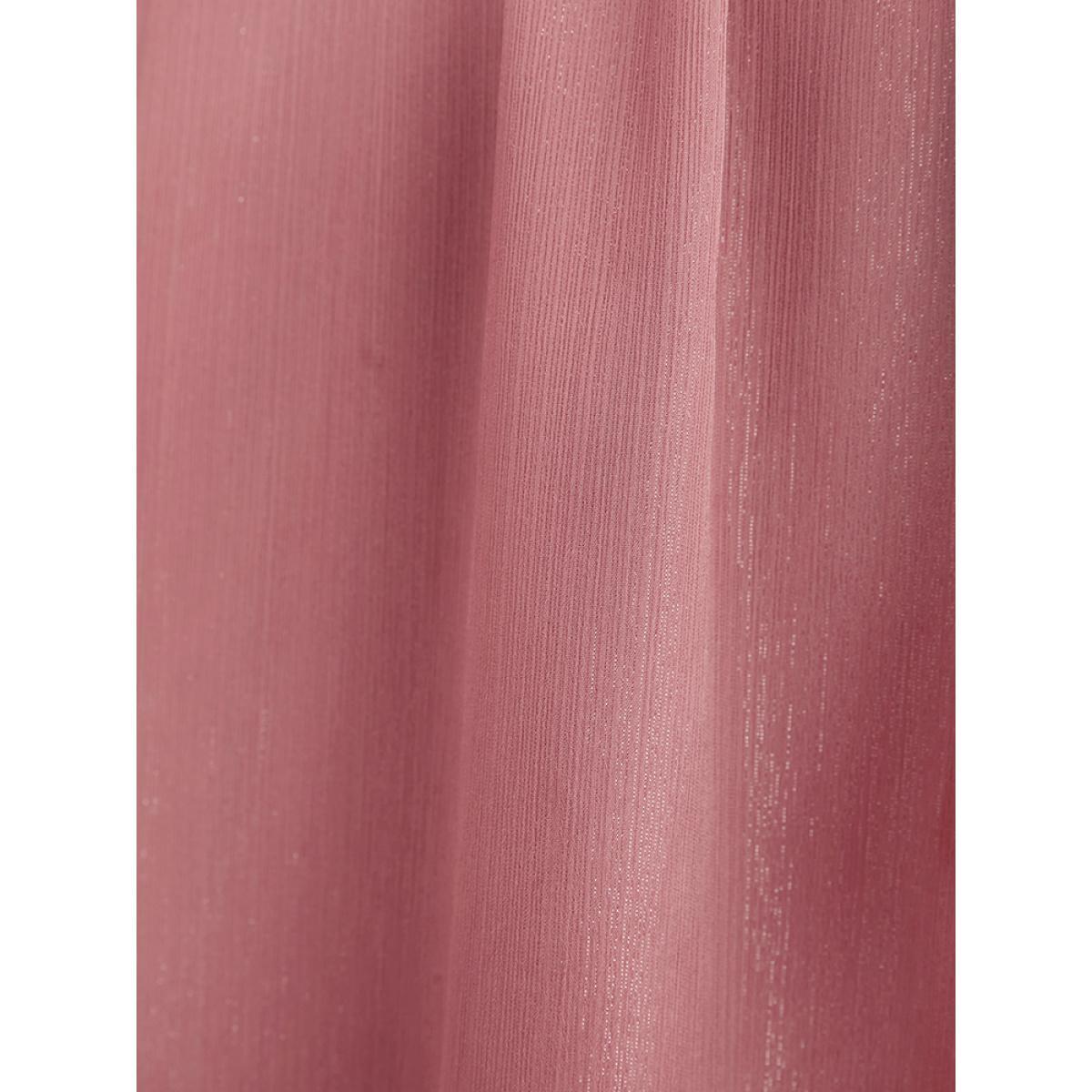 Plus Size Solid Pocket Belted Surplice Neck Midi Dress DustyPink Women Elegant Belted V-neck Long Sleeve Curvy Midi Dress BloomChic 12/L Product Image
