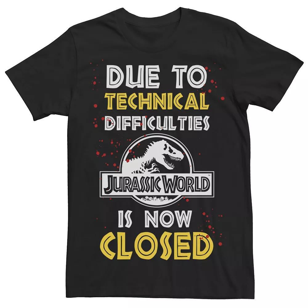 Men's Jurassic World Technical Difficulties Tee, Size: Large, Black Product Image