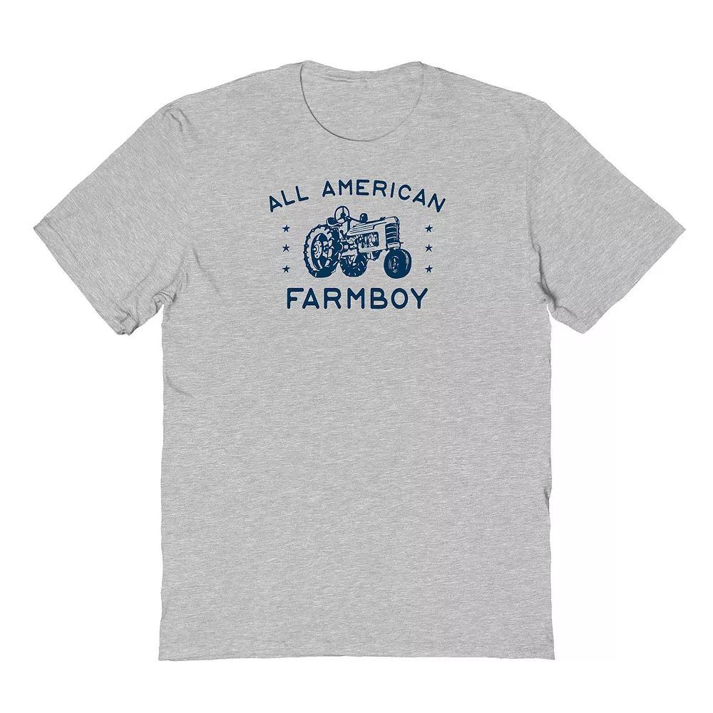 Men's COLAB89 by Threadless All American Farmboy Graphic Tee, Size: XXL, Sport Gray Product Image