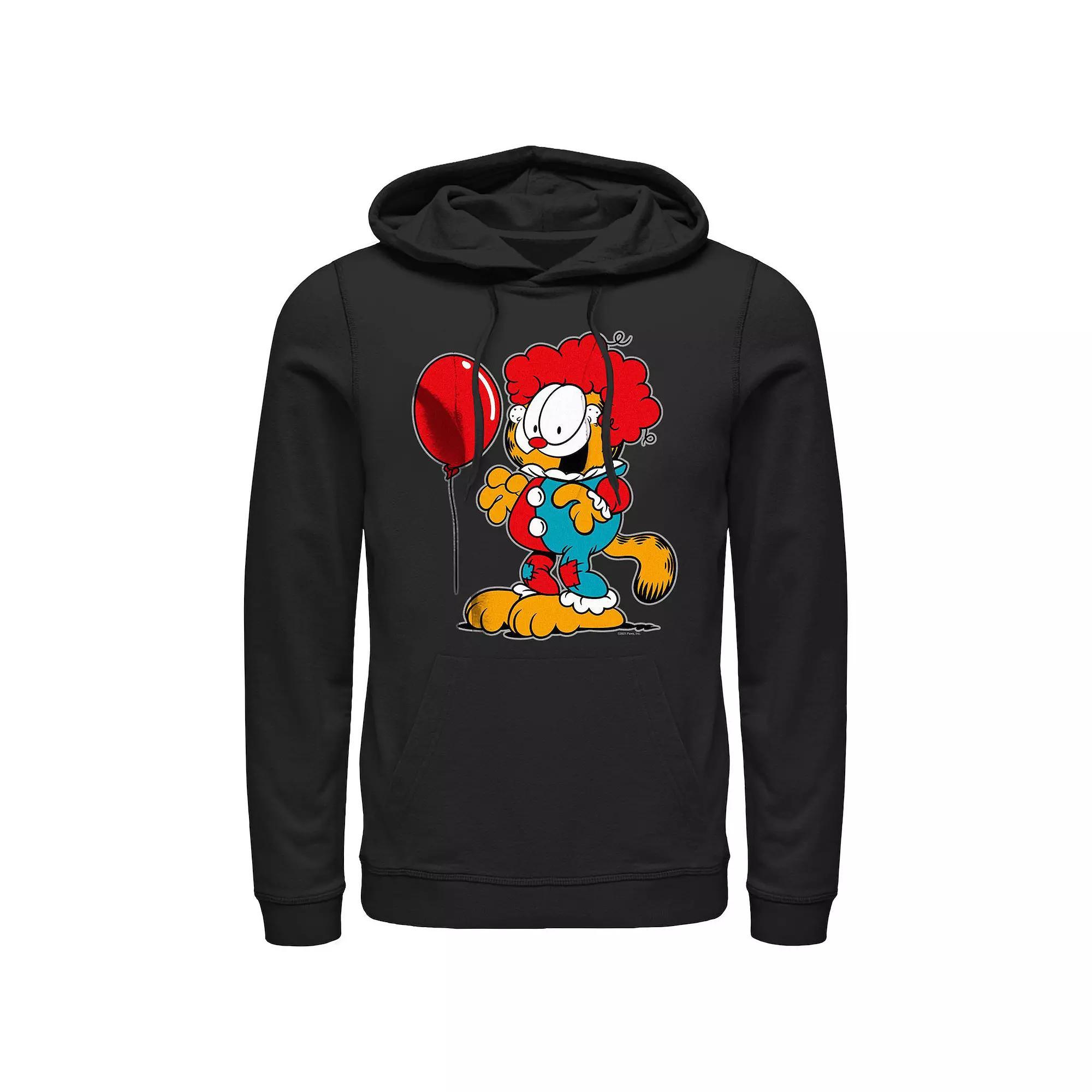 Men's Garfield The Cat Clown Graphic Hoodie, Size: Small, Black Product Image