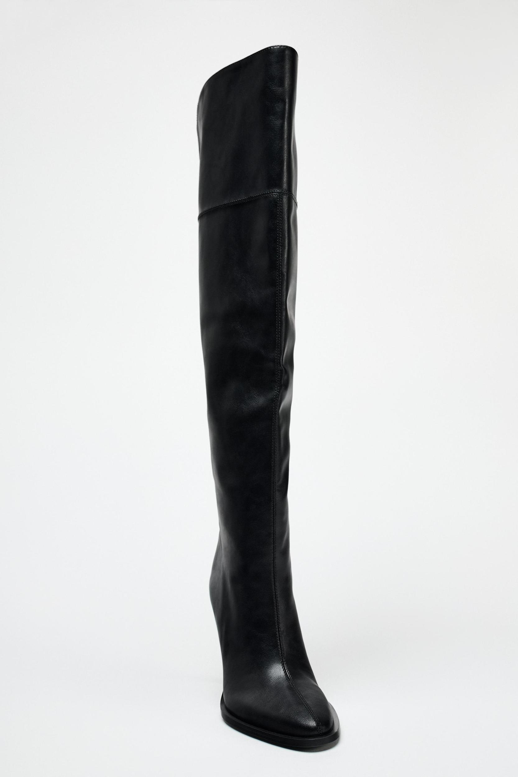 XL OVER THE KNEE HEELED BOOTS Product Image