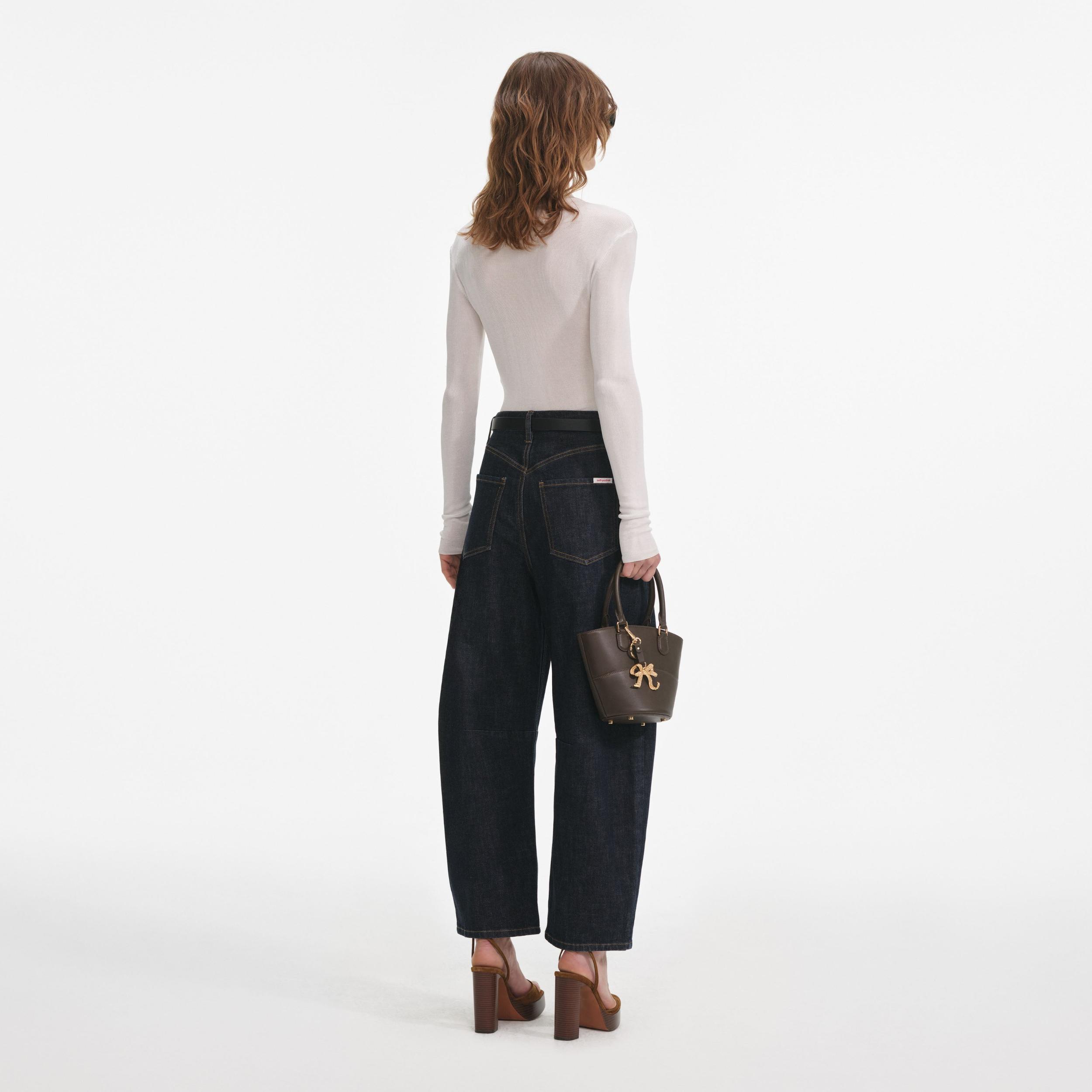 Indigo Barrel Leg Jeans Product Image
