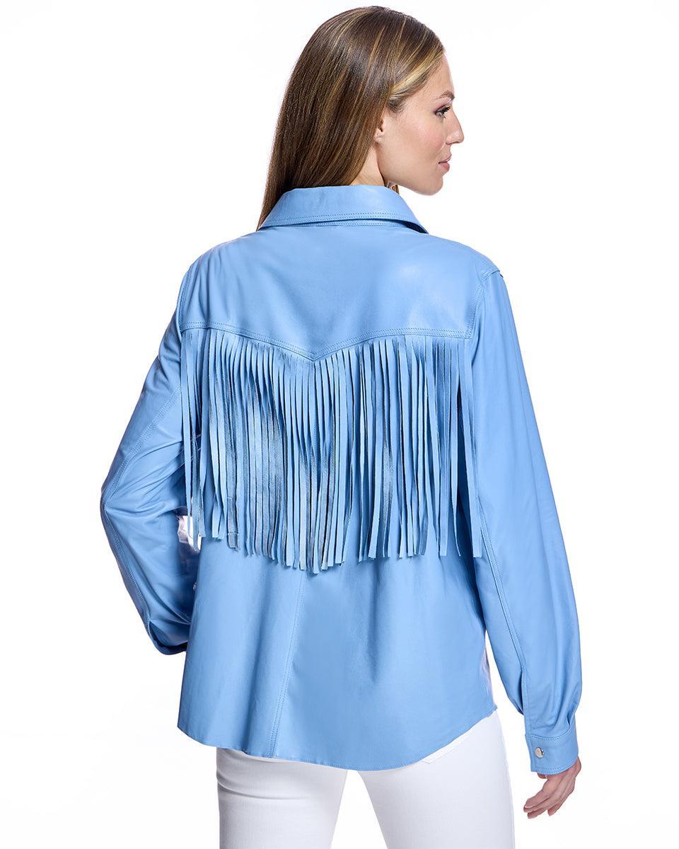 Leather Shacket with Fringe Product Image