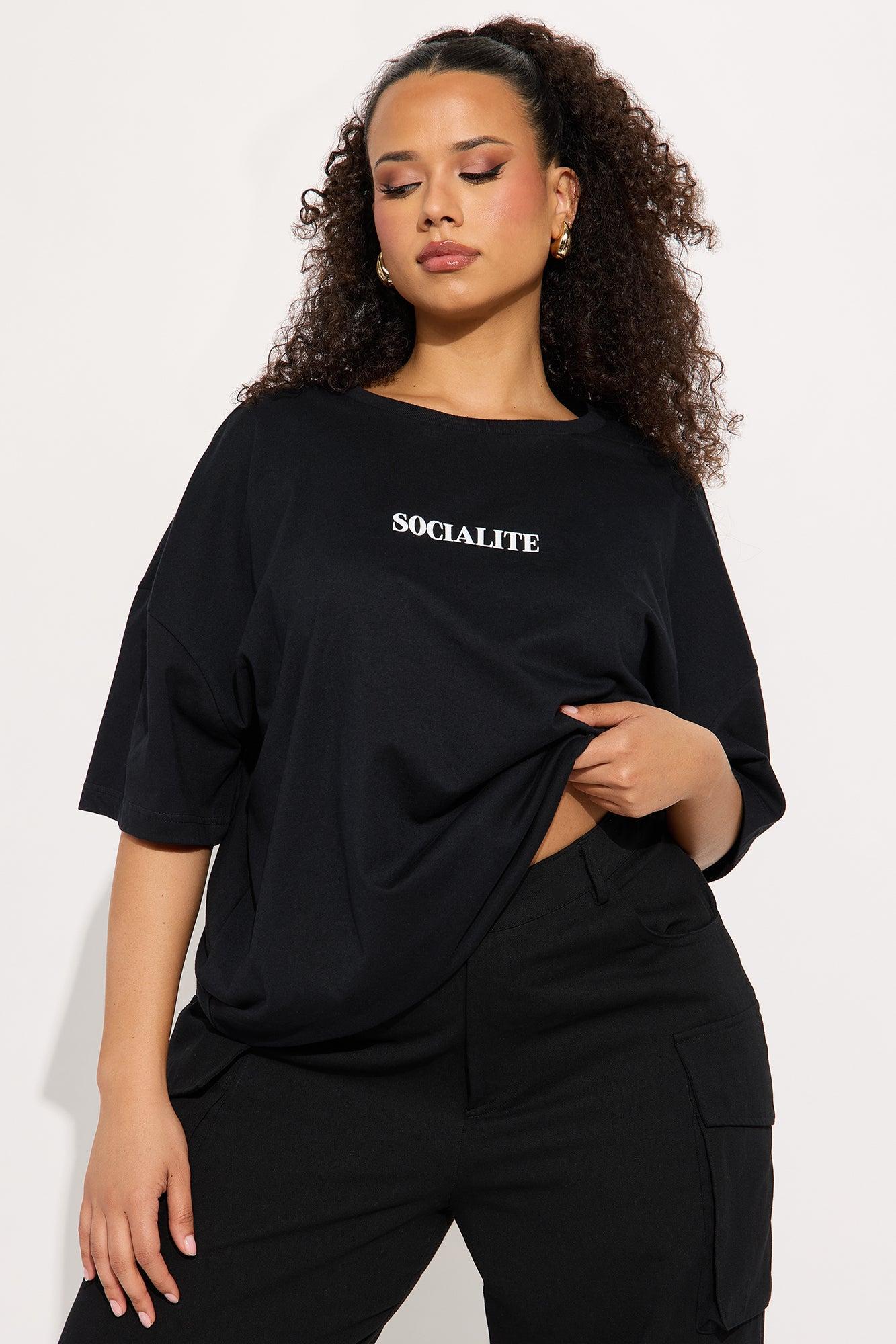 Socialite Oversized Tee - Black Product Image