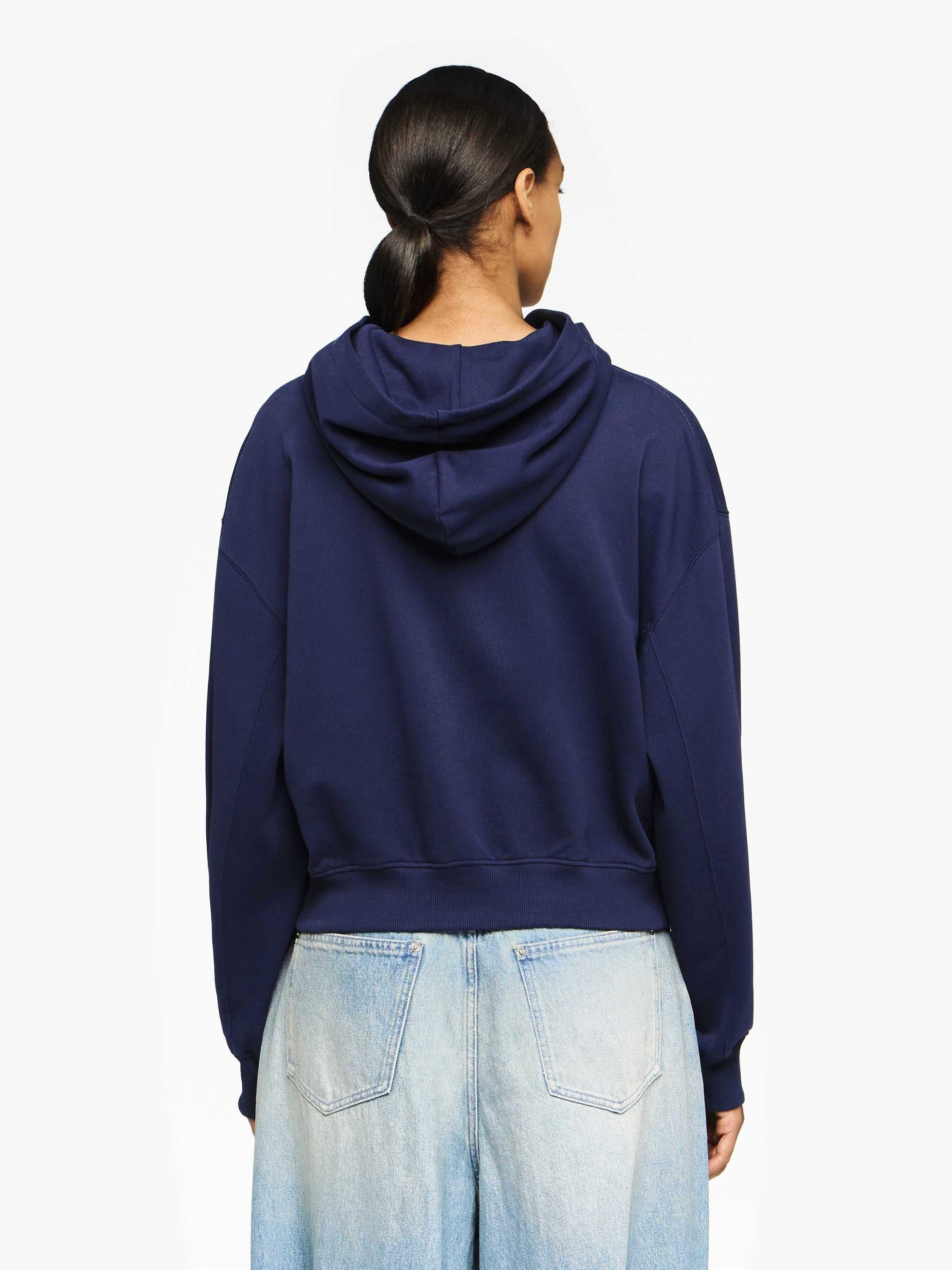 CROPPED HOODIE WITH ANCHOR EMBROIDERY Product Image