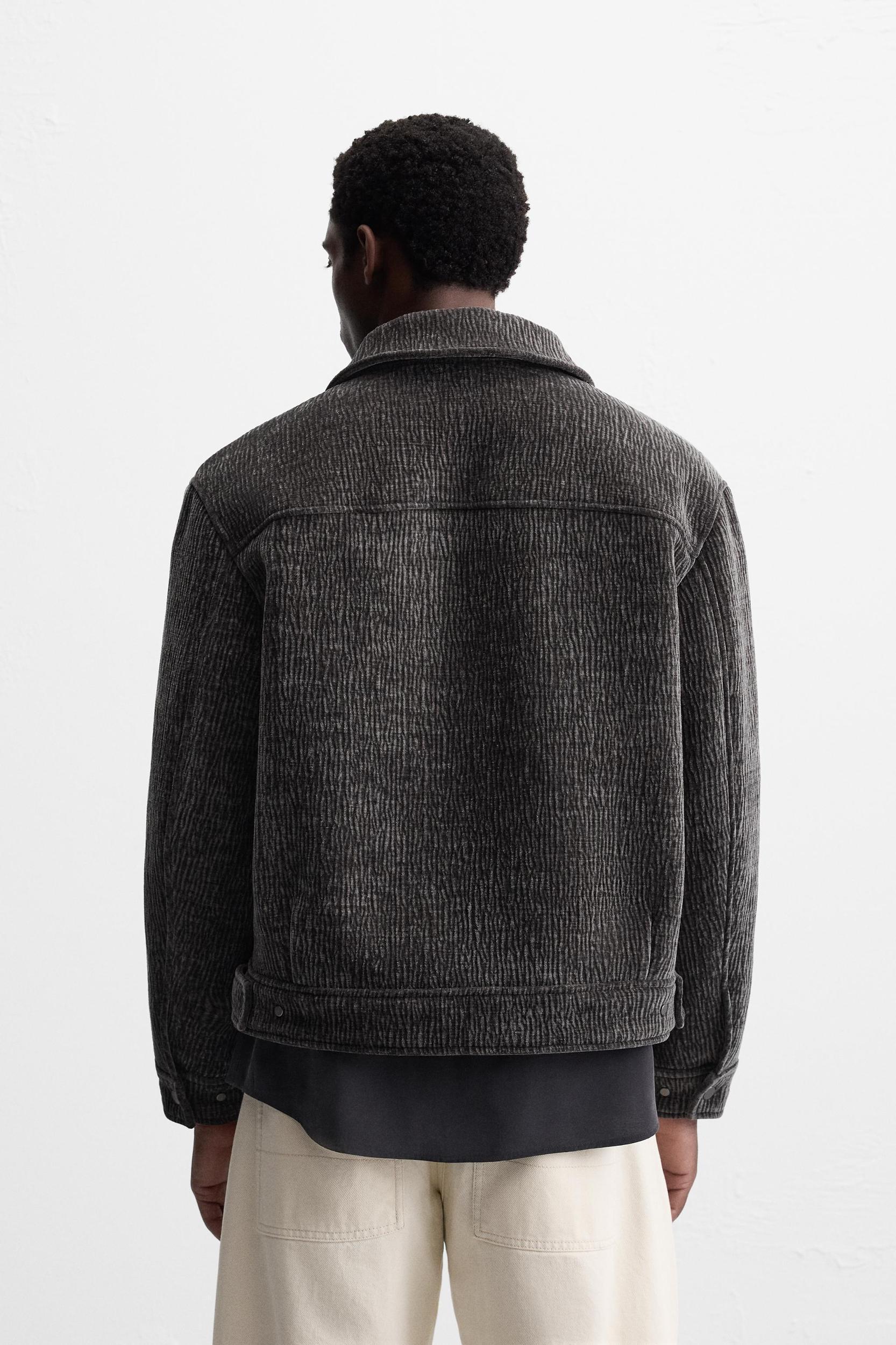 TEXTURED WRINKLED EFFECT JACKET Product Image