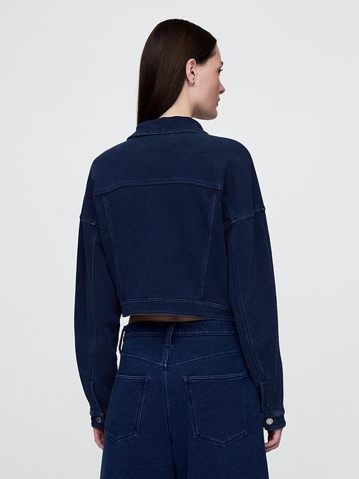 French Terry Cropped Icon Denim Jacket Product Image