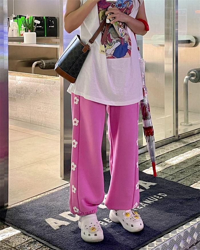 Mid Waist Floral Harem Pants Product Image