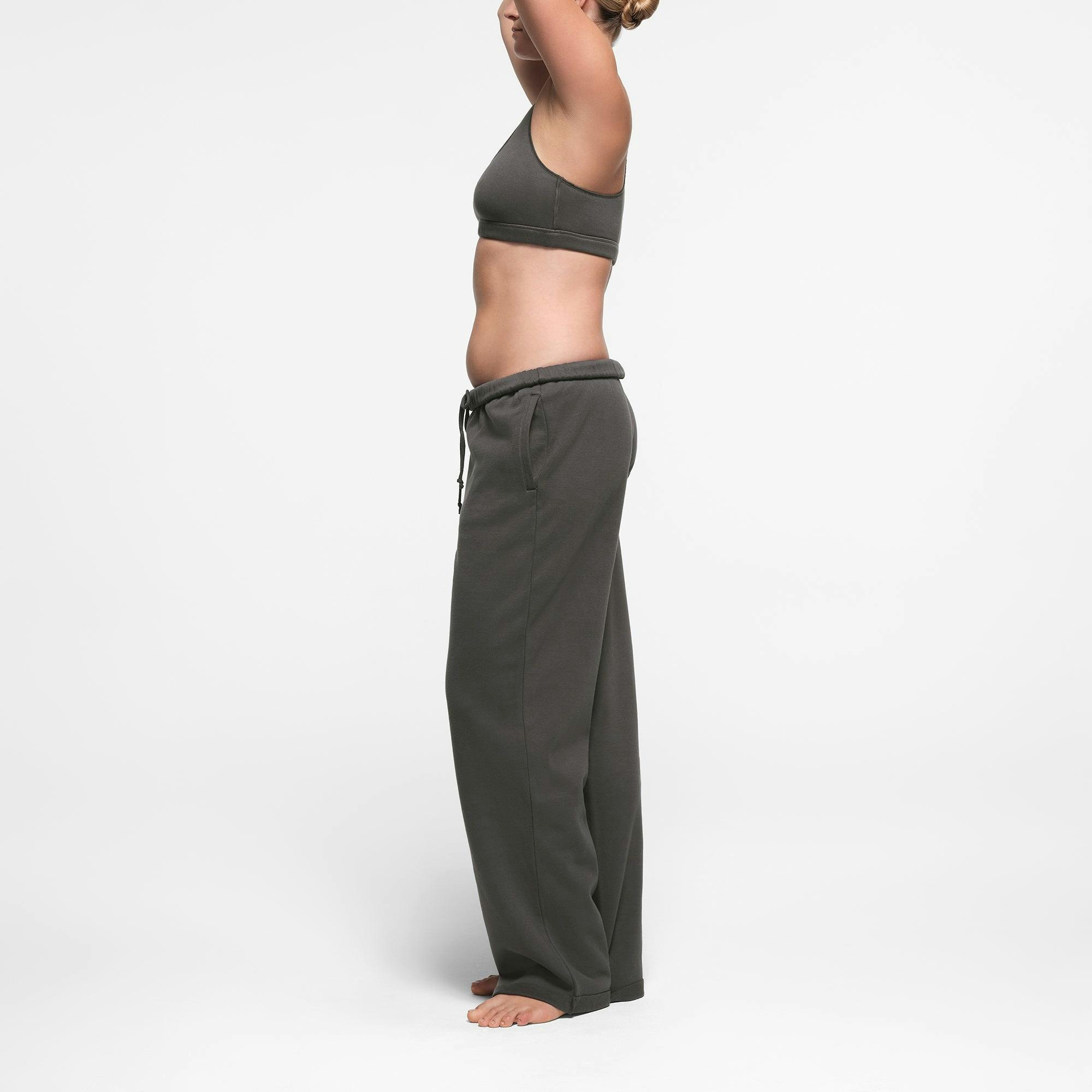 COTTON FLEECE RACERBACK BRALETTE | ASH Product Image