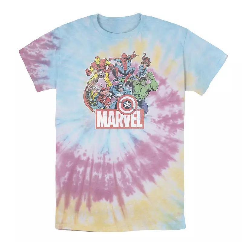 Men's Marvel Avengers Team Retro Comic Vintage Wash Tee, Size: Medium, Black Product Image