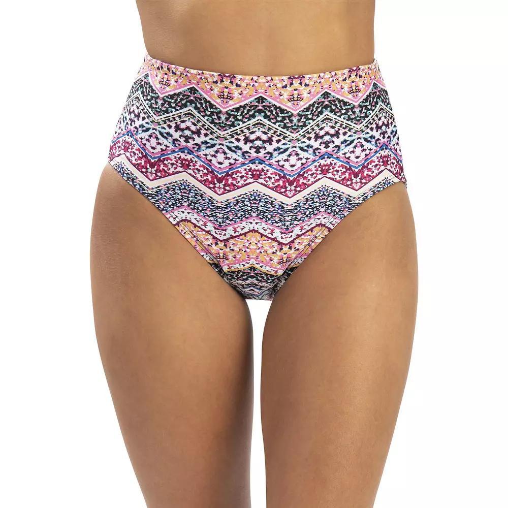 Women's Dolfin Printed High-Waisted Swim Bottoms, Size: Medium, Awestruck Product Image