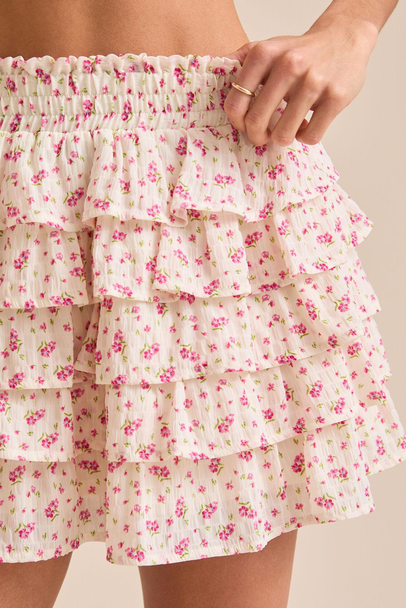 Jazzy Floral Tiered Skirt Product Image