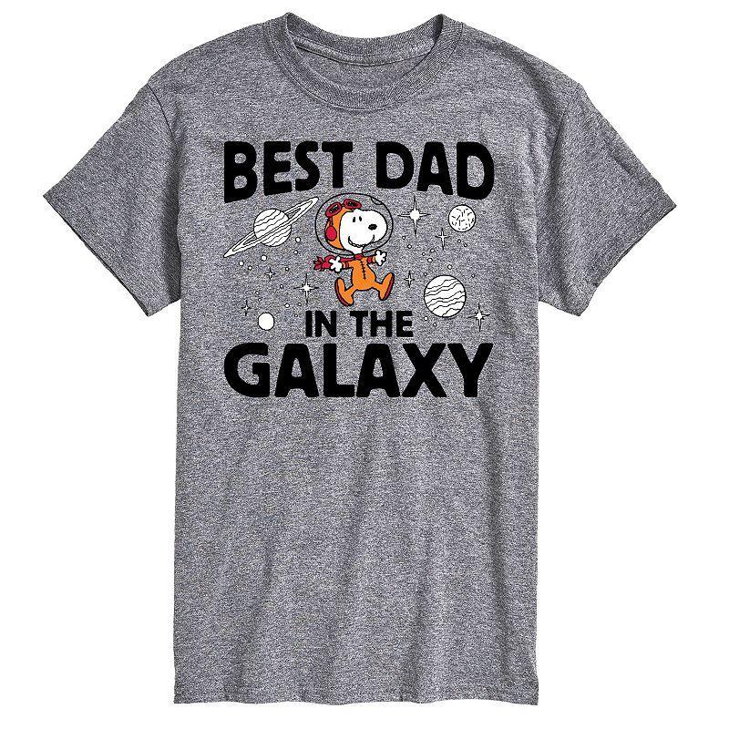 Big & Tall Peanuts Best Dad In Galaxy Snoopy Graphic Tee, Men's, Size: Large Tall, Gray Product Image