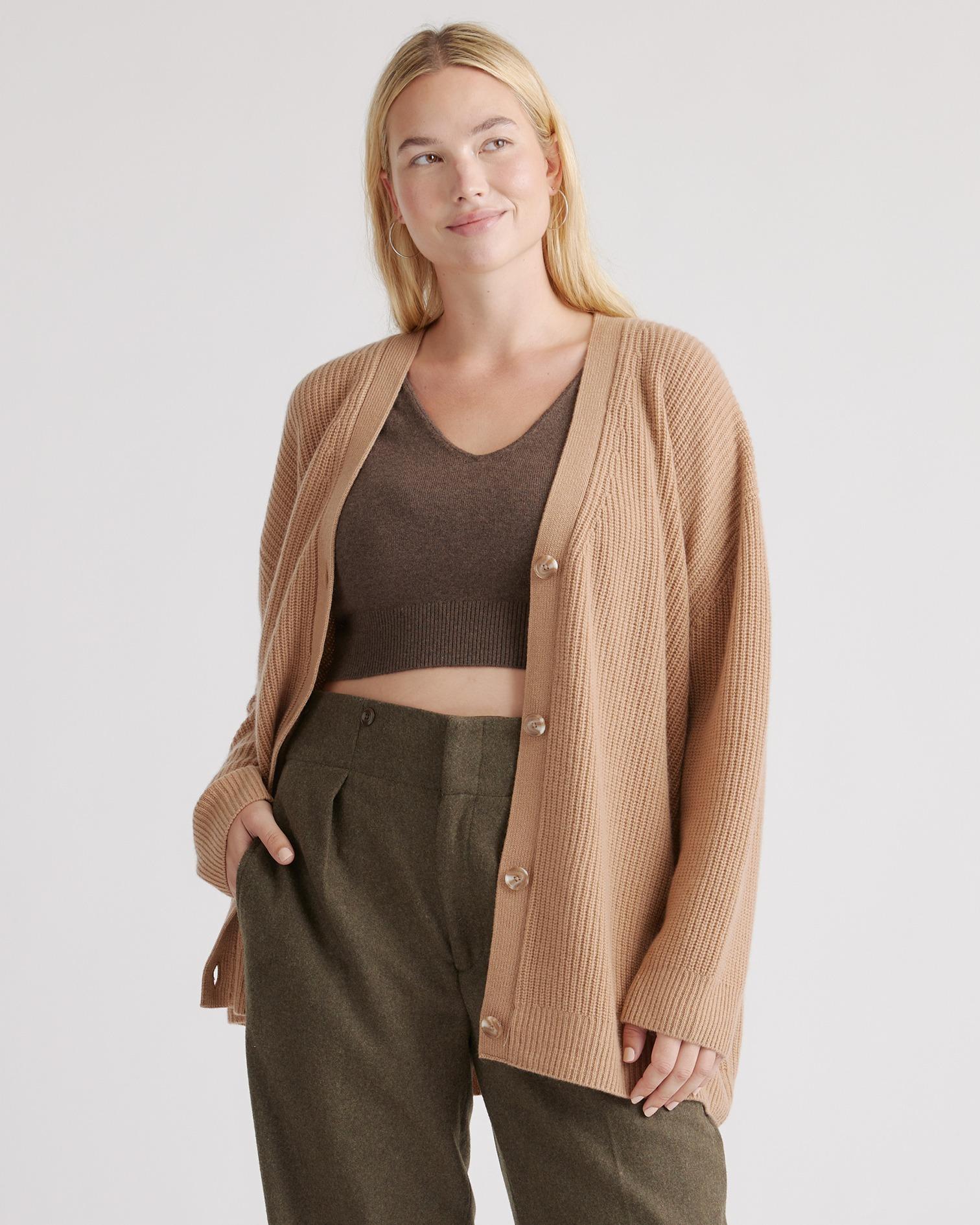 Quince | Women's Mongolian Spring Cashmere OverSized Boyfriend Cardigan Sweater Size XS Product Image